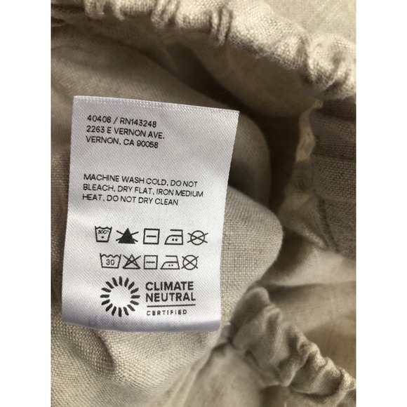 Reformation Women's Wide Leg Oatmeal Casual Minimalist 100% Linen Pants S - Picture 6 of 13